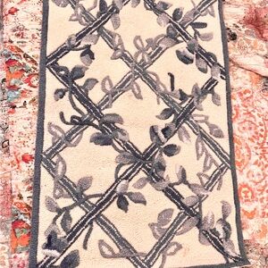 Floral Blue and Cream Rug